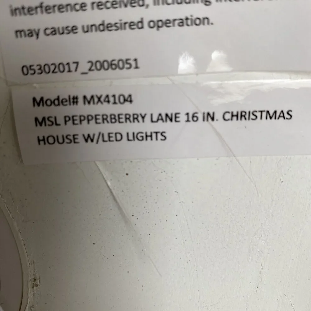 Martha Stewart Living Pepperberry Lane Holiday Christmas House Ceramic Light Up‎